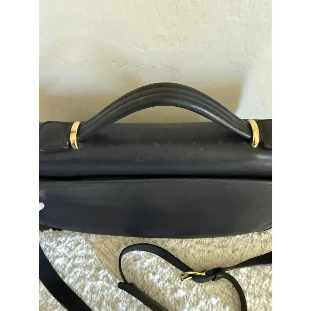 Vintage Coach Lexington Briefcase - Smooth Black Leather with Brass Hardware